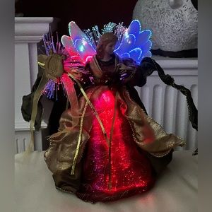 Vintage beautiful musical fiber optic tree top angel